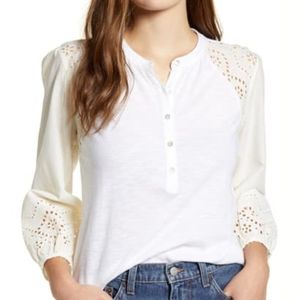 Lucky Brand Long Sleeve Top White Small